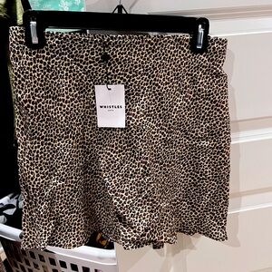 Whistles petite dashed leopard mini bias skirt, size US 6.